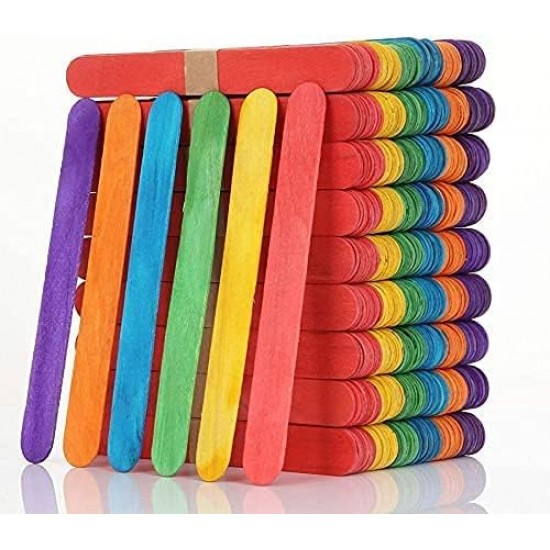 Colored wooden sticks 1.5*15 cm, ice cream, 100 pieces